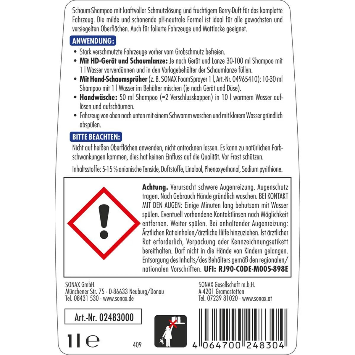 SONAX Xtreme RichFoam Shampoo – 1L & 5L 