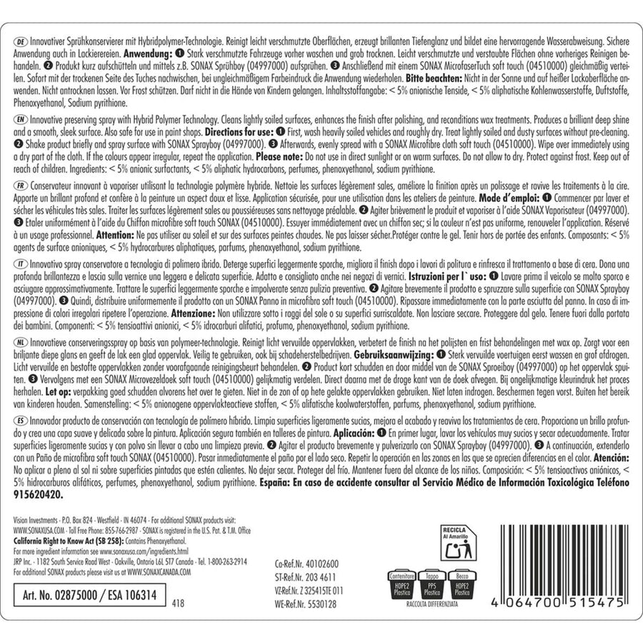 Sonax BrilliantShine Detailer 750ml / 5L