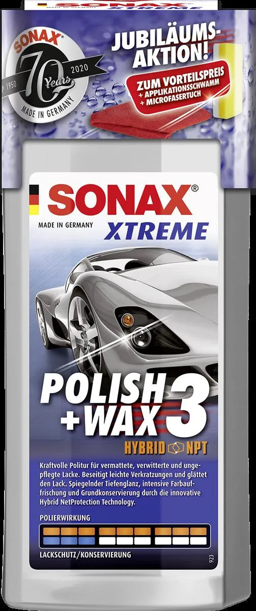 SONAX XTREME Polish+Wax 3 AktionsSet 70 Jahre, 500 ml