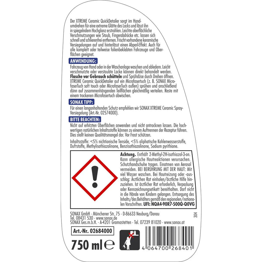 SONAX Xtreme Ceramic Quick Detailer 750 ml