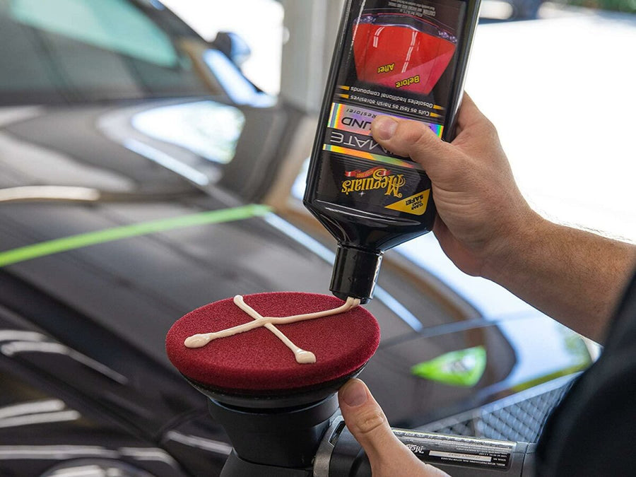 Autopolitur Meguiars Ultimate Compound Anwendung Auto
Kratzer entfernen Auto Lack Politur Ergebnis glänzend
Auto Lack Aufbereitung Compound Detail Anwendung
Fahrzeugpflege Politur Ergebnis vorher nachher Lack