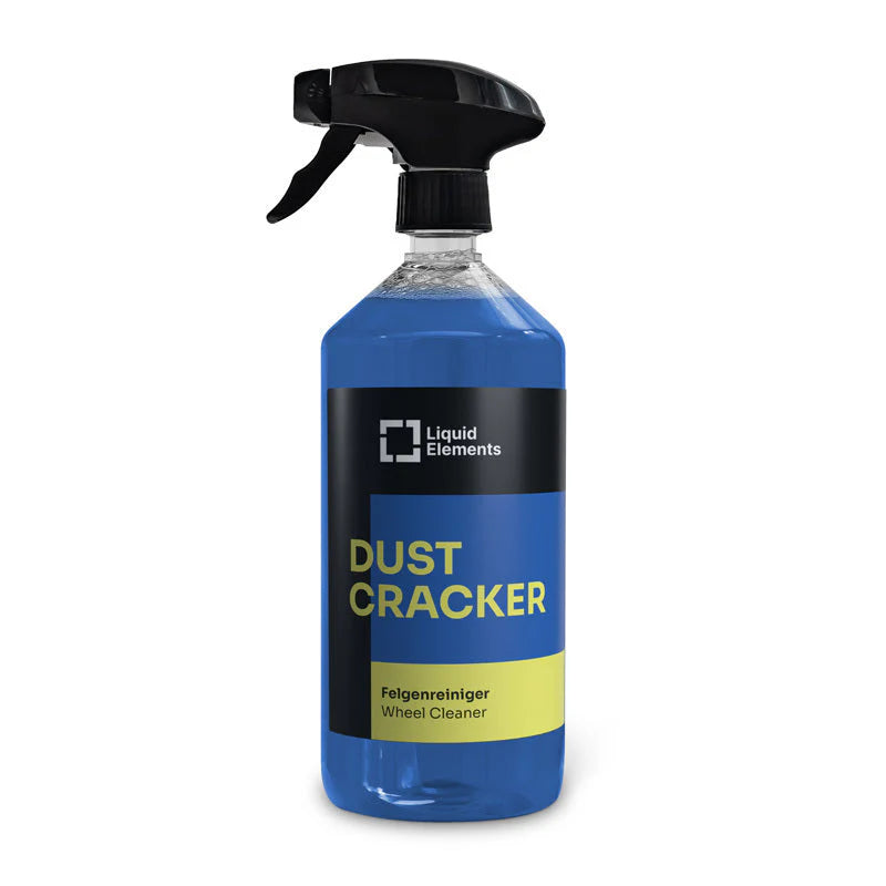 Felgenreiniger Dust Cracker 1L 5L Bremsstaub entfernen
Liquid Elements Dust Cracker Anwendung Felgenreinigung
Felgenreiniger Detail Farbindikator Reaktion
Auto Felgen Reinigung Ergebnis sauber glänzend
Liquid Elements Dust Cracker Anwendungzend