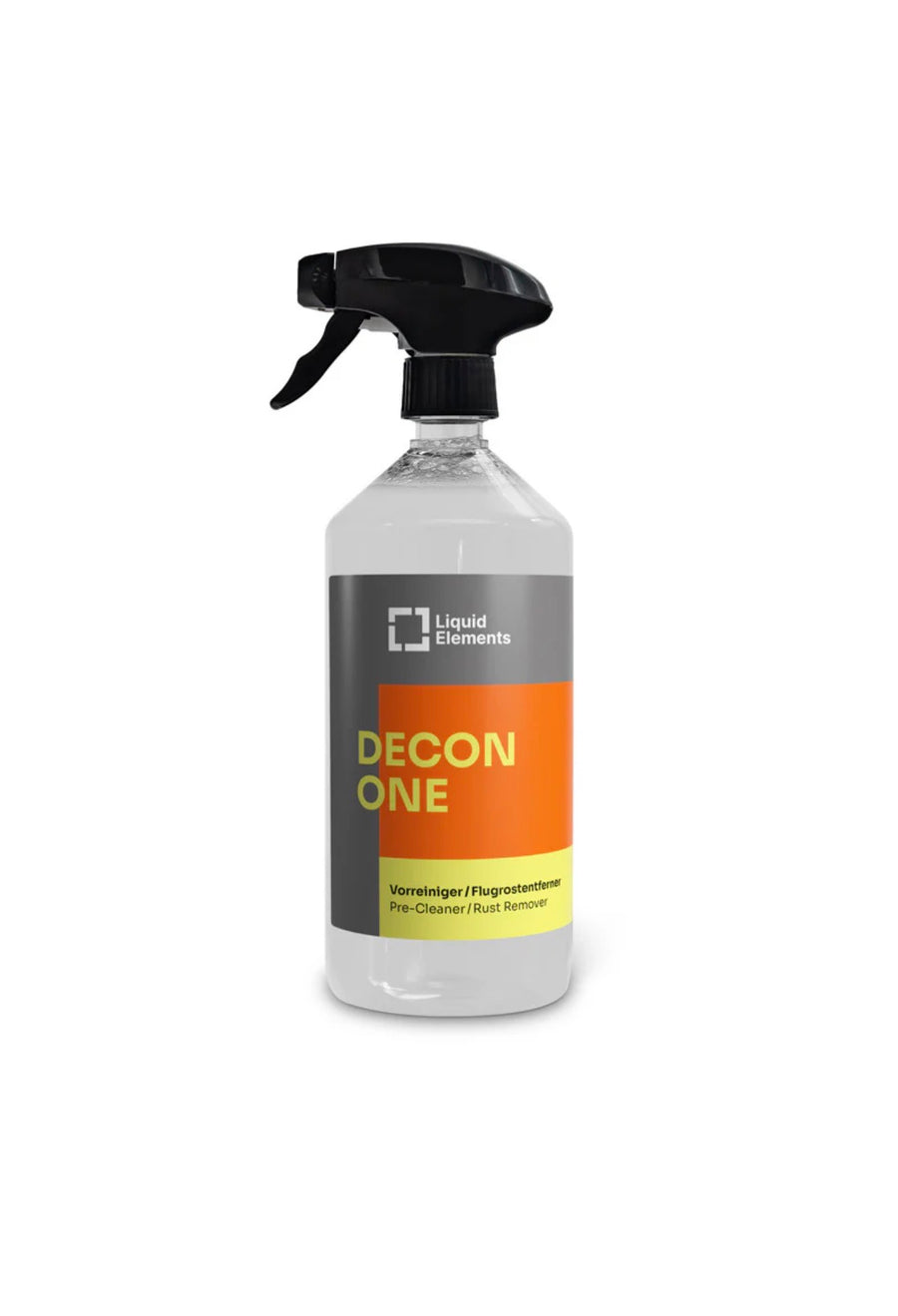 Flugrostentferner Auto Decon One Felgenreinigung
Liquid Elements Decon One Anwendung Lack Reinigung
Flugrostentferner Detail Metallpartikel Entfernung
Auto Reinigung Ergebnis saubere Felgen Lack