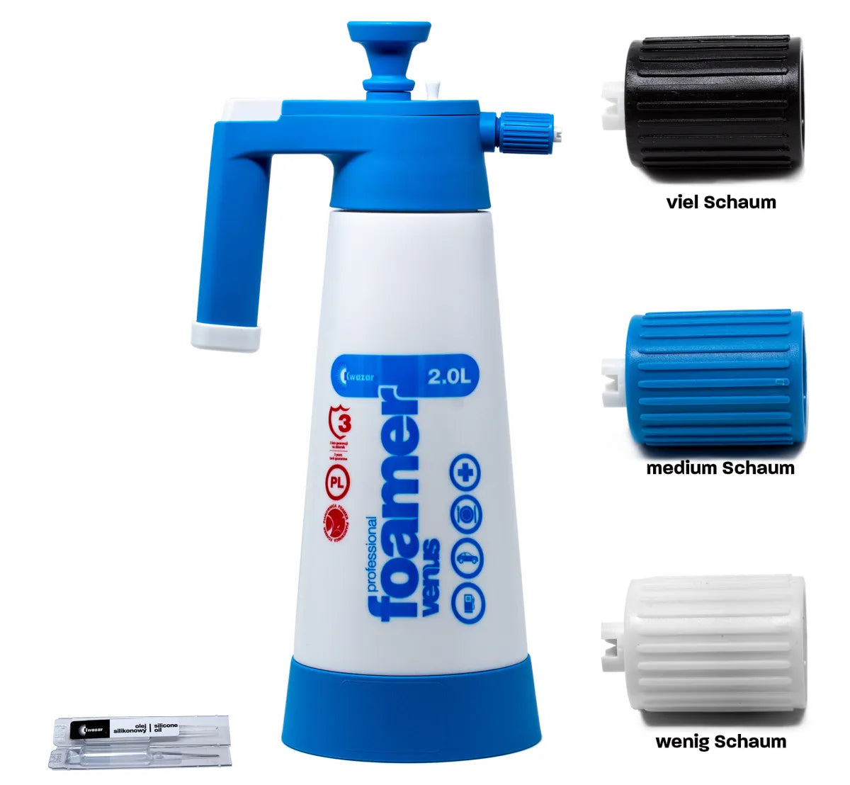 Kwazar Foamer 2L Schaumsprüher Auto Vorwäsche
Kwazar Snow Foam Anwendung Fahrzeug Reinigung
Kwazar Foamer Detail Schaumdüse Einstellung
Kwazar Schaumsprüher Ergebnis dicker Schaum Auto