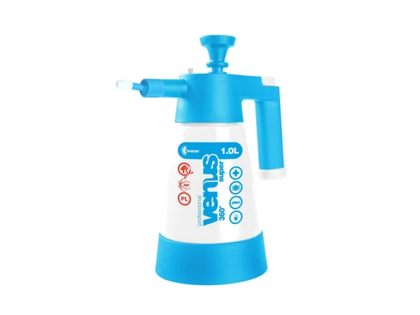Kwazar Venus 360 Pumpsprüher 1L 1.5L 2L Auto Reinigung
Kwazar Sprayer Anwendung Innenreinigung Fahrzeug
Kwazar Drucksprüher Detail Düse 360 Grad Funktion
Kwazar Pumpsprüher Ergebnis gleichmässige Verteilung Reiniger