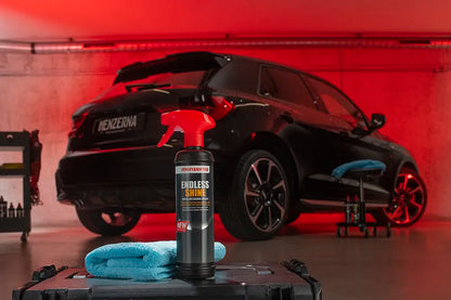 Menzerna Endless Shine Anwendung Auto Lack Detailer
Quick Detailer Auto Glanz Ergebnis sauber
Auto Lack Pflege Detail Spray Wasser perlt ab
Menzerna Detailer Anwendung Fahrzeug Pflege Ergebnis