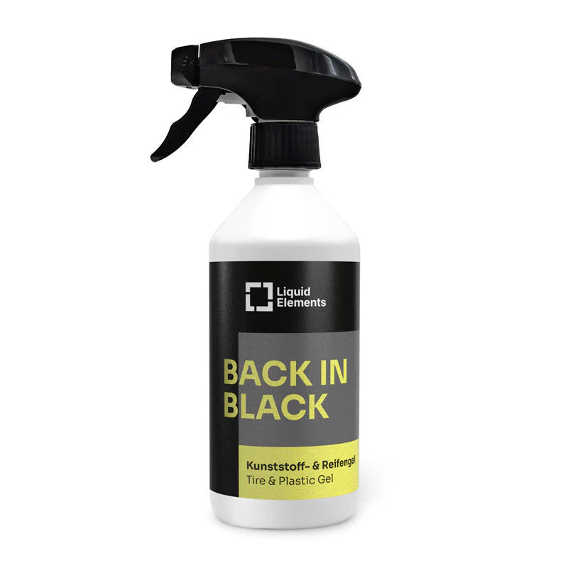 Reifenpflege Gel Back in Black Anwendung Auto
Kunststoffpflege Auto schwarz Ergebnis gepflegt
Reifen Detail Vorher Nachher Pflege schwarz
Auto Reifen Pflege glänzend sauber Ergebnis