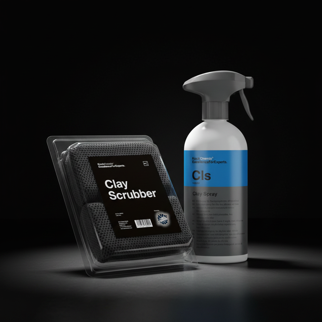 Koch Chemie Clay Scrubber Set – Knetschwamm 2er Pack + CLS Clay Spray 500ml