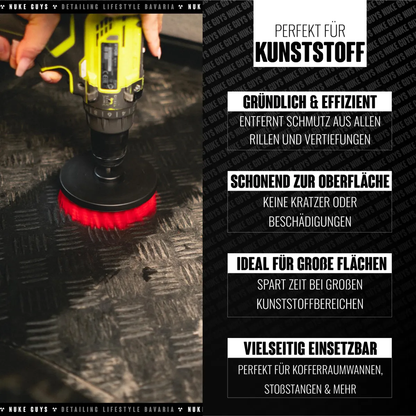 Nuke Guys Bürstenaufsatz 3er Set – Hart (Rot)