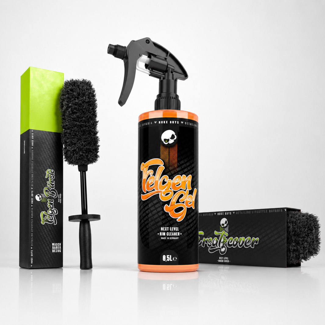 Nuke Guys Felgen Set – Felgengel 1L + Felgenbürste Ultra Flat Medium + Wechselbezug