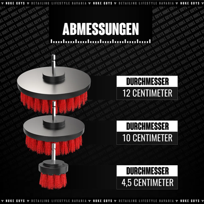 Nuke Guys Bürstenaufsatz 3er Set – Hart (Rot)
