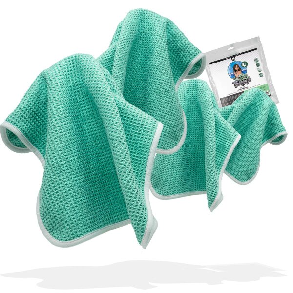 mikrofaser waffeltuch auto glas 4er set